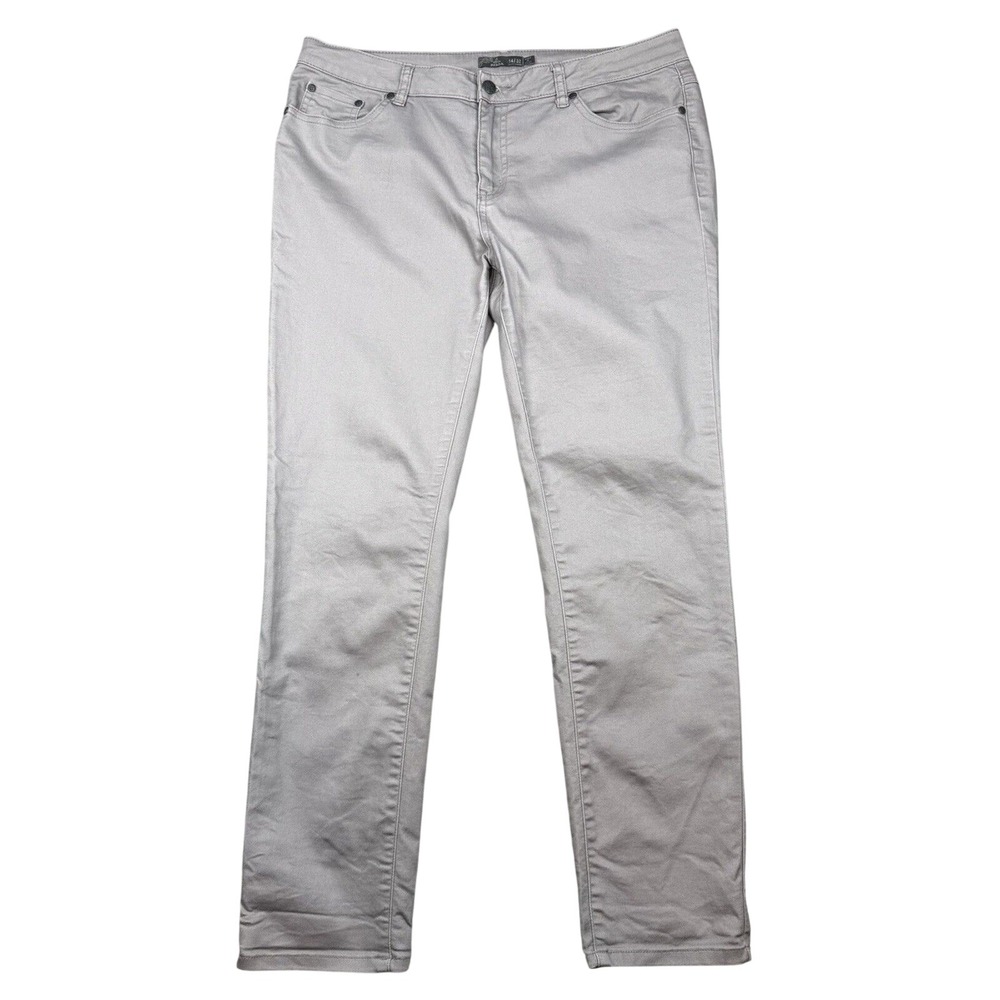Prana Pants Women's 14 Gray Nylon Straight Leg Pockets Outdoor Hiking